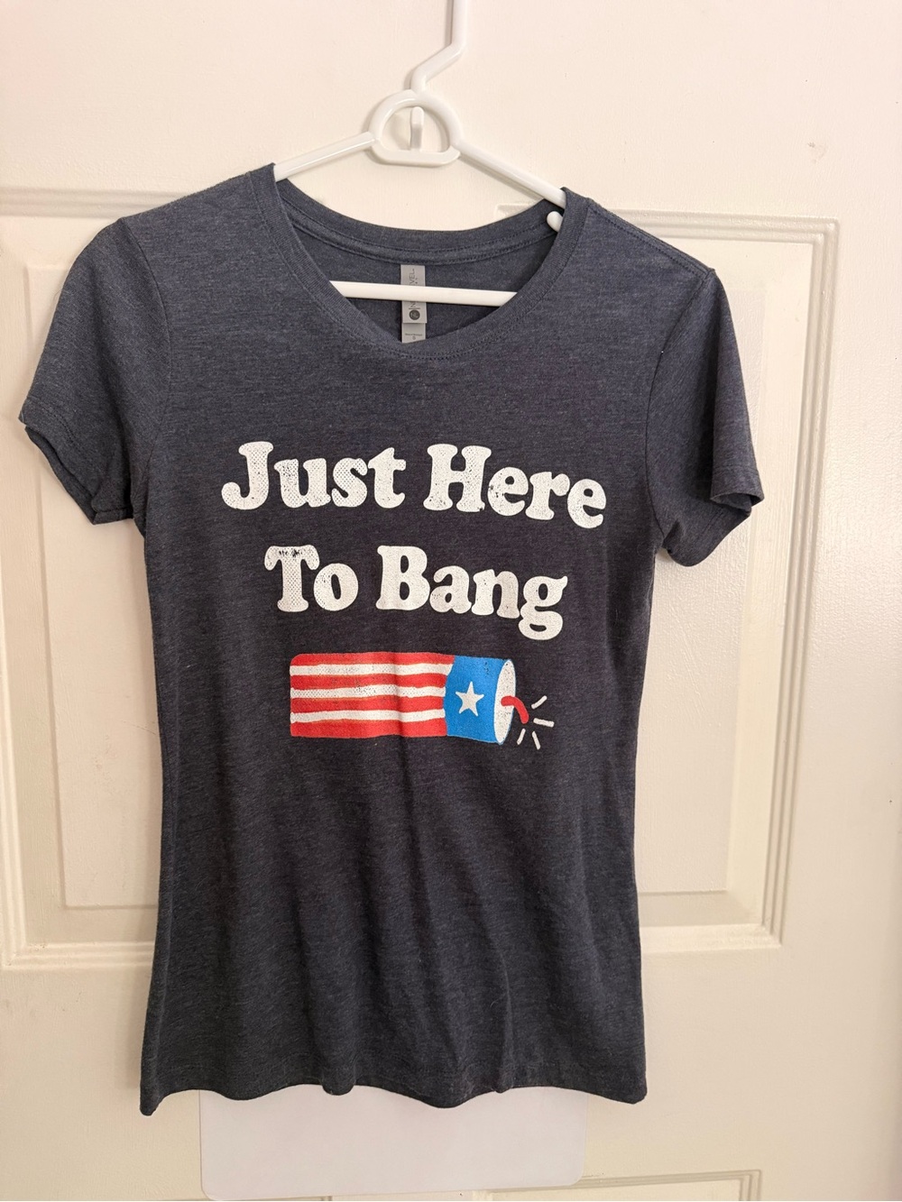 Kids Navy Graphic Tee - Just Here To Bang
